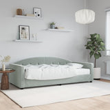 Lit de jour avec matelas gris clair 90x200 cm velours