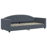 Lit de jour avec matelas gris foncé 90x200 cm velours