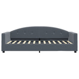 Lit de jour avec matelas gris foncé 90x200 cm velours