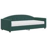 Day bed with dark green mattress 90x200 cm velvet