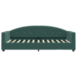 Day bed with dark green mattress 90x200 cm velvet