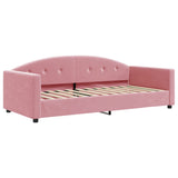 Lit de jour avec matelas rose 90x200 cm velours