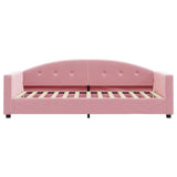 Lit de jour avec matelas rose 90x200 cm velours