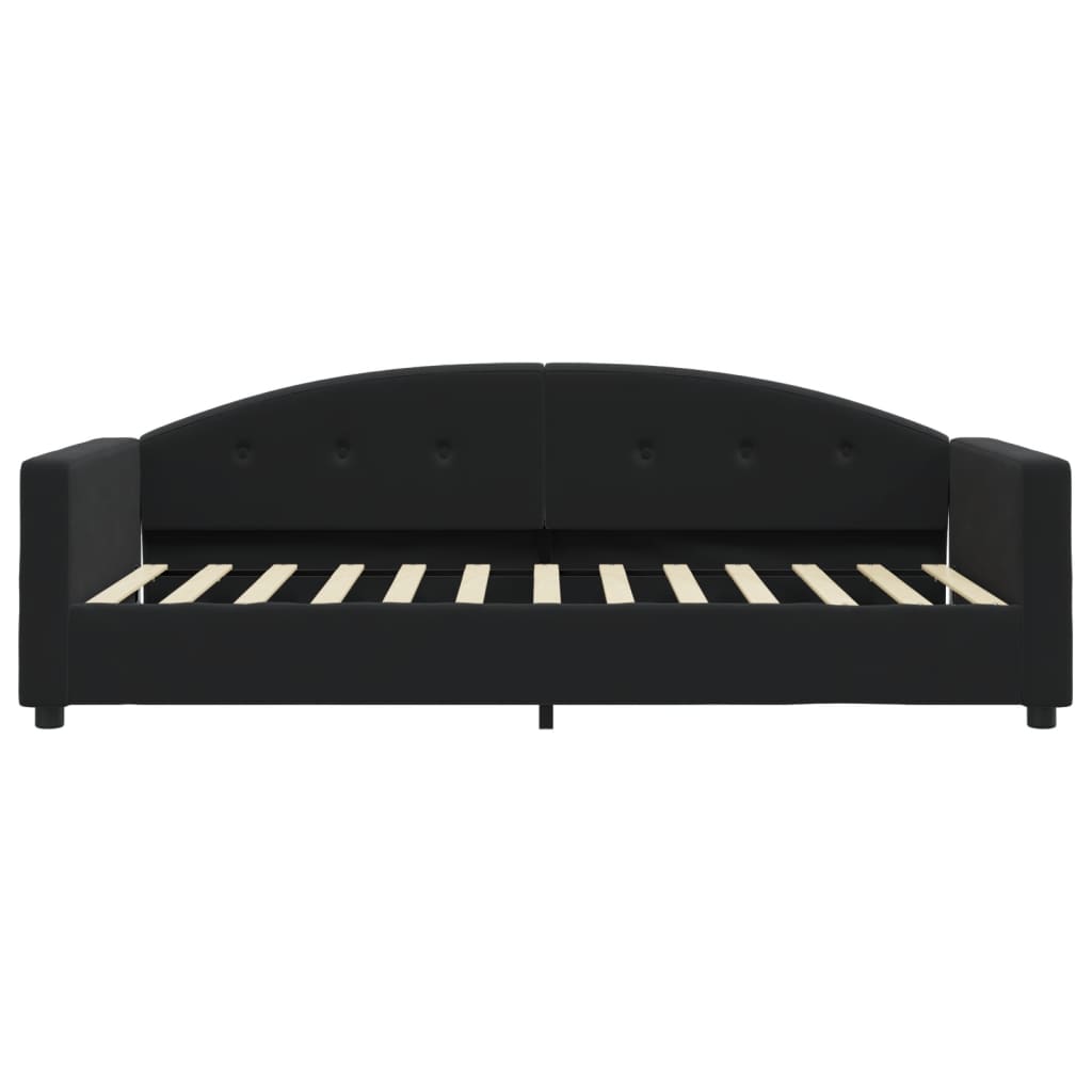 Lit de jour avec matelas noir 90x200 cm velours