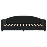 Lit de jour avec matelas noir 90x200 cm velours