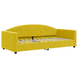 Lit de jour avec matelas jaune 90x200 cm velours