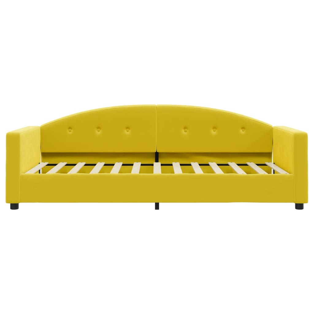 Lit de jour avec matelas jaune 90x200 cm velours