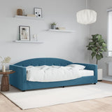 Lit de jour avec matelas bleu 100x200 cm velours