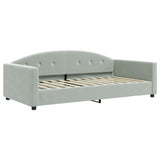 Lit de jour avec matelas gris clair 100x200 cm velours