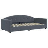 Lit de jour avec matelas gris foncé 100x200 cm velours