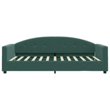 Day bed with dark green mattress 100x200 cm velvet