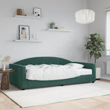 Day bed with dark green mattress 100x200 cm velvet