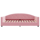 Lit de jour avec matelas rose 100x200 cm velours