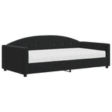 Lit de jour avec matelas noir 100x200 cm velours