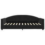 Lit de jour avec matelas noir 100x200 cm velours