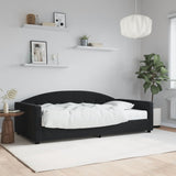 Lit de jour avec matelas noir 100x200 cm velours