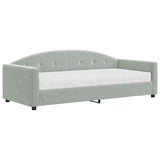 Lit de jour avec matelas gris clair 90x190 cm velours