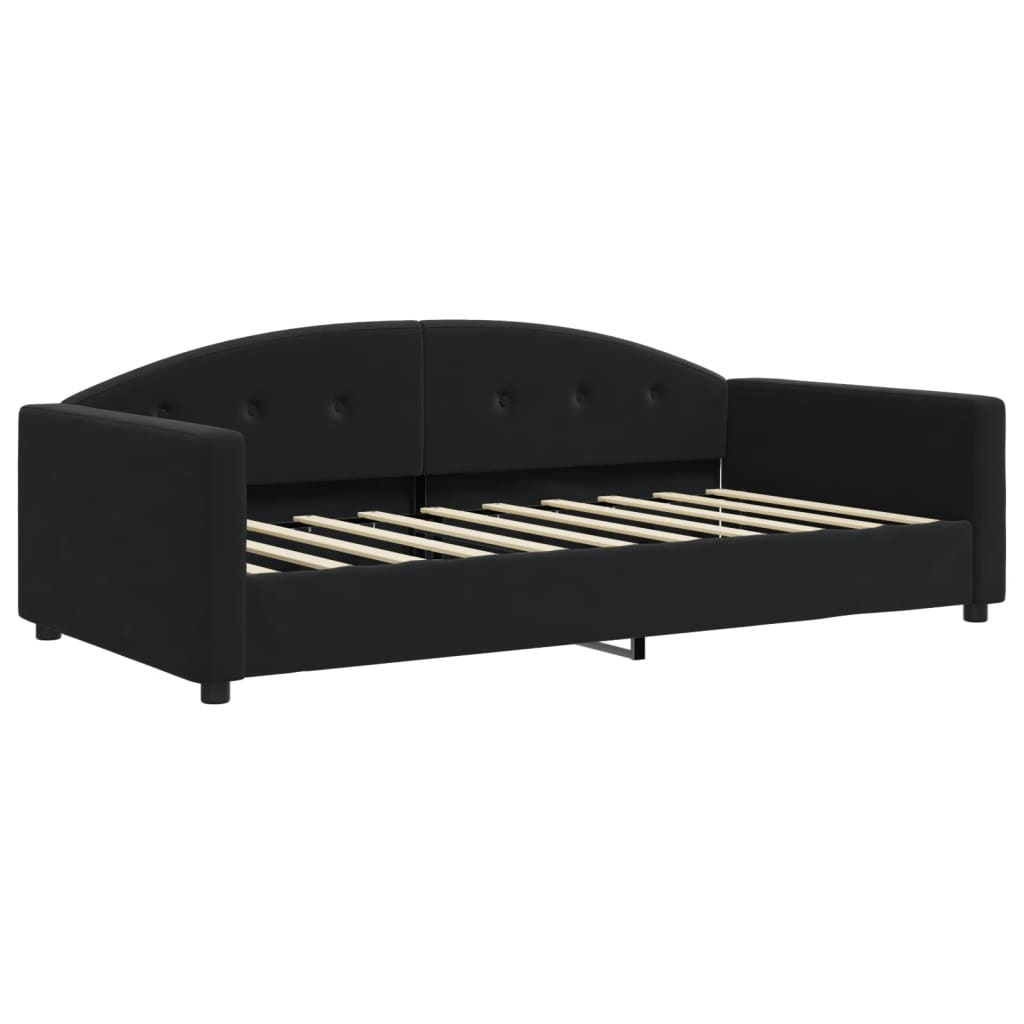 Lit de jour avec matelas noir 90x190 cm velours