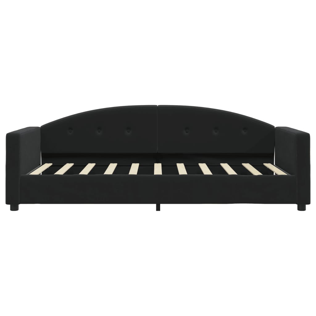 Lit de jour avec matelas noir 90x190 cm velours