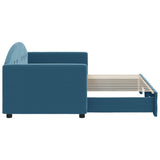 Day bed with trundle without mattress blue 80x200 cm