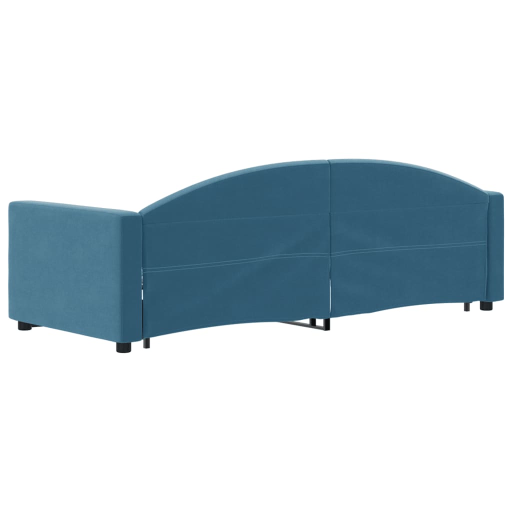 Day bed with trundle without mattress blue 80x200 cm