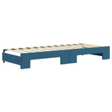 Day bed with trundle without mattress blue 80x200 cm