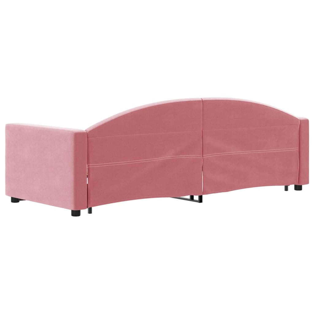 Lit de jour avec gigogne sans matelas rose 80x200 cm