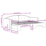 Lit de jour avec gigogne sans matelas rose 80x200 cm