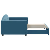 Day bed with trundle without mattress blue 90x200 cm