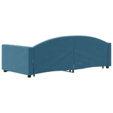 Day bed with trundle without mattress blue 90x200 cm