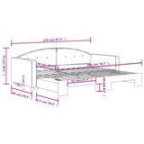 Lit de jour avec gigogne sans matelas rose 90x200 cm