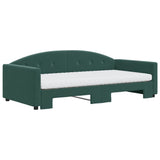 Day bed and trundle bed and dark green mattress 100x200 cm velvet