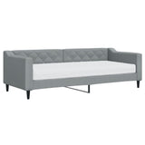 Lit de jour avec matelas gris clair 80x200 cm tissu