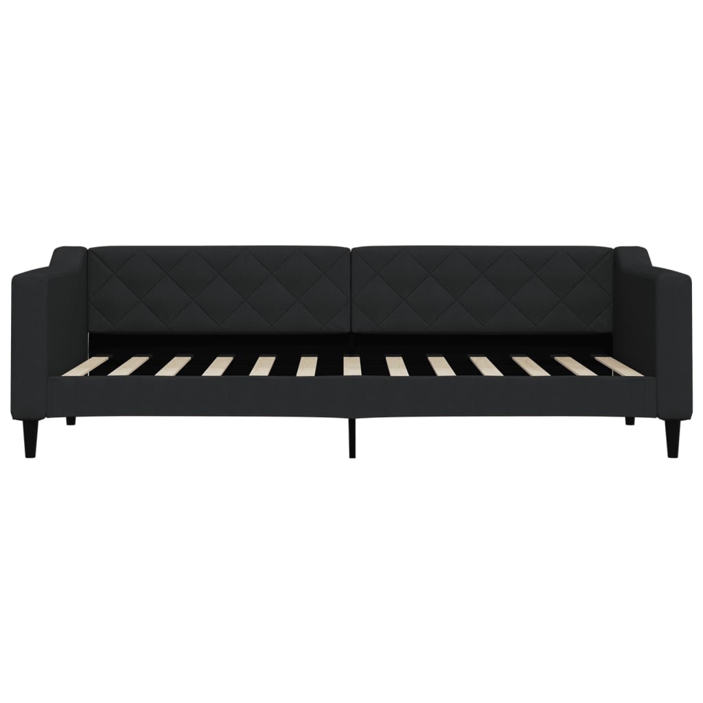 Lit de jour avec matelas noir 80x200 cm tissu