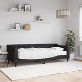 Lit de jour avec matelas noir 80x200 cm tissu