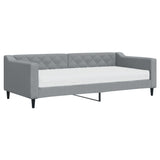 Lit de jour avec matelas gris clair 90x200 cm tissu