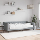 Lit de jour avec matelas gris clair 90x200 cm tissu