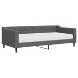 Lit de jour avec matelas gris foncé 90x200 cm tissu