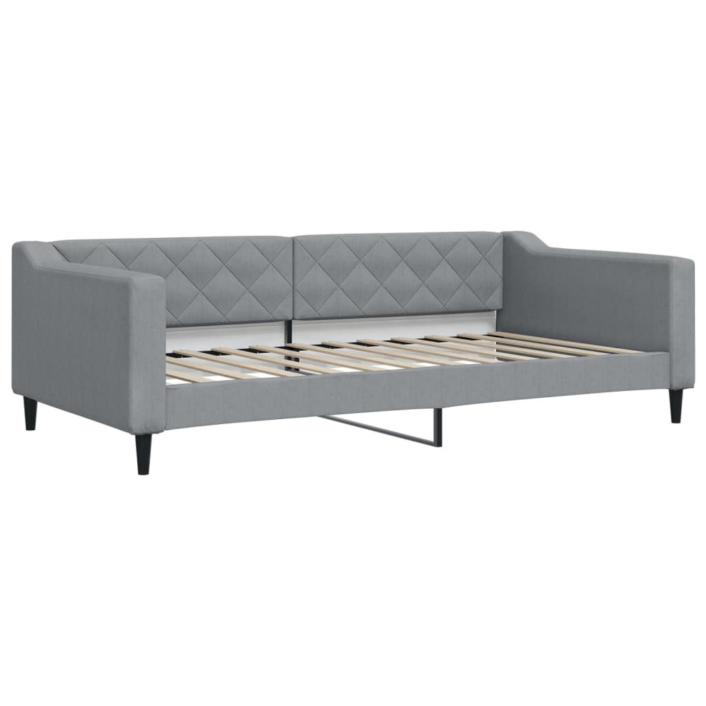 Lit de jour avec matelas gris clair 100x200 cm tissu