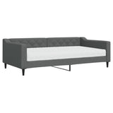 Lit de jour avec matelas gris foncé 100x200 cm tissu