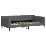 Lit de jour avec matelas gris foncé 100x200 cm tissu