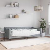 Lit de jour avec matelas gris clair 90x190 cm tissu