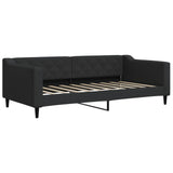 Lit de jour avec matelas noir 90x190 cm tissu