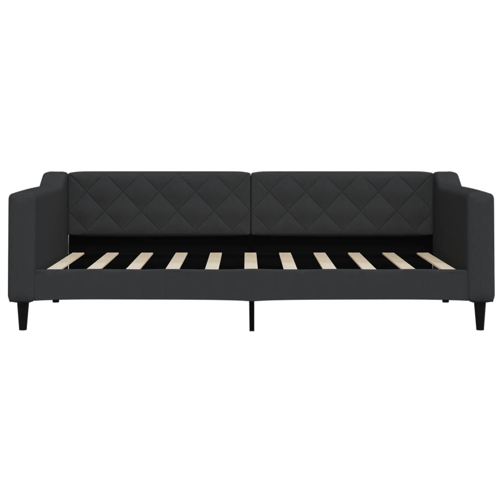 Lit de jour avec matelas noir 90x190 cm tissu