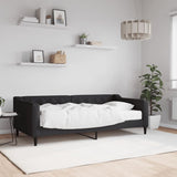 Lit de jour avec matelas noir 90x190 cm tissu