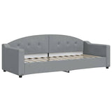 Lit de jour avec matelas gris clair 80x200 cm tissu