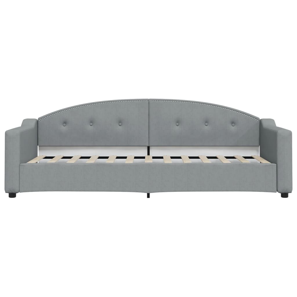 Lit de jour avec matelas gris clair 80x200 cm tissu