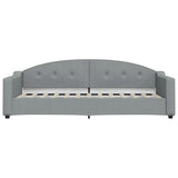 Lit de jour avec matelas gris clair 80x200 cm tissu