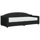 Lit de jour avec matelas noir 80x200 cm tissu