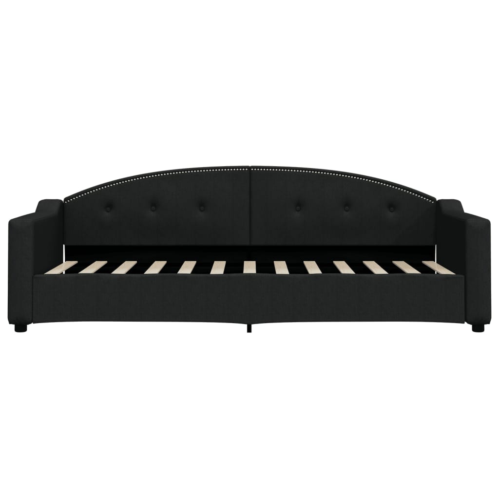 Lit de jour avec matelas noir 80x200 cm tissu